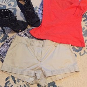 Tailored look, tan short shorts